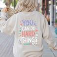 You Can Do Hard Things Test Day Teacher Kids Women's Sweatshirt Back Print Sand You Can Do Hard Things Test Day Teacher Kids Women's Sweatshirt Back Print Sand