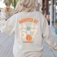 Haunted By 6x7 Math Teacher Halloween Pun Women's Sweatshirt Back Print Sand Haunted By 6x7 Math Teacher Halloween Pun Women's Sweatshirt Back Print Sand