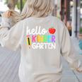 Hello Kindergarten Team Kinder Back To School Teacher Kids Women's Sweatshirt Back Print Sand Hello Kindergarten Team Kinder Back To School Teacher Kids Women's Sweatshirt Back Print Sand