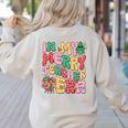 In My Holly Xmas Jolly Teacher Era Teacher Vibes Christmas Women's Sweatshirt Back Print Sand