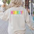 Hooray It's Library Day Teacher Reader Books Back To School Women's Sweatshirt Back Print Sand