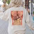 Human Muscles Organs Scary Anatomy Teacher Halloween Costume Women's Sweatshirt Back Print Sand