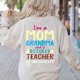 I'm Mom Grandma And A Retired Teacher Nothing Scares Me Men Women Women's Sweatshirt Back Print Sand I'm Mom Grandma And A Retired Teacher Nothing Scares Me Men Women Women's Sweatshirt Back Print Sand