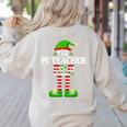 I'm The PE Teacher Elf Christmas Family Matching Women's Sweatshirt Back Print Sand