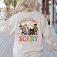 Inclusion Isnt Scary Halloween Skeleton Ghost Sped Teacher Women's Sweatshirt Back Print Sand Inclusion Isnt Scary Halloween Skeleton Ghost Sped Teacher Women's Sweatshirt Back Print Sand