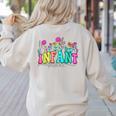Infant Teacher Floral First Day Back To School Teaching Women's Sweatshirt Back Print Sand Infant Teacher Floral First Day Back To School Teaching Women's Sweatshirt Back Print Sand