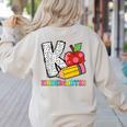 K Is For Kindergarten Teacher Pencil Apple Back To School Women's Sweatshirt Back Print Sand K Is For Kindergarten Teacher Pencil Apple Back To School Women's Sweatshirt Back Print Sand