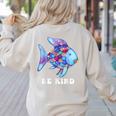 Be Kind Rainbow Fish Teacher Life Teaching Back To School Women's Sweatshirt Back Print Sand Be Kind Rainbow Fish Teacher Life Teaching Back To School Women's Sweatshirt Back Print Sand