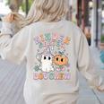 Kindergarten Boo Crew Halloween Floral Ghost Kinder Teacher Women's Sweatshirt Back Print Sand