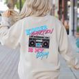 Kindergarten Is My Jam Vintage 80s Boombox Teacher Student Women's Sweatshirt Back Print Sand