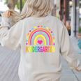 Kindergarten Rainbow Girls Boys Teacher Team Kinder Squad Women's Sweatshirt Back Print Sand