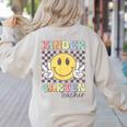 Kindergarten Teacher Team Hippie Smile Face Back To School Women's Sweatshirt Back Print Sand Kindergarten Teacher Team Hippie Smile Face Back To School Women's Sweatshirt Back Print Sand