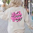 Kindergarten Teacher Women Checkered First Day Of School Women's Sweatshirt Back Print Sand