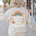 Kindness Comes In Many Languages ESL English Teacher Women's Sweatshirt Back Print Sand Kindness Comes In Many Languages ESL English Teacher Women's Sweatshirt Back Print Sand