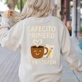 Latina Teacher Bilingual Educator Spanish Heritage Empower Women's Sweatshirt Back Print Sand