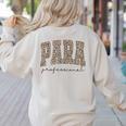 Leopard Paraprofessional Back To School Para Squad Teacher Women's Sweatshirt Back Print Sand Leopard Paraprofessional Back To School Para Squad Teacher Women's Sweatshirt Back Print Sand