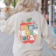 Let's Learn Today Teacher Motivational Back To School Women's Sweatshirt Back Print Sand Let's Learn Today Teacher Motivational Back To School Women's Sweatshirt Back Print Sand