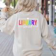 Library Squad Team Librarian Teacher Book Lover Women's Sweatshirt Back Print Sand Library Squad Team Librarian Teacher Book Lover Women's Sweatshirt Back Print Sand