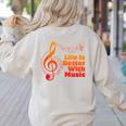 Life Is Better With Music Theory Musician Teacher Notes Clef Women's Sweatshirt Back Print Sand Life Is Better With Music Theory Musician Teacher Notes Clef Women's Sweatshirt Back Print Sand