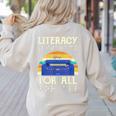 Literacy For All Visually Impaired Braille Teacher The Blind Women's Sweatshirt Back Print Sand Literacy For All Visually Impaired Braille Teacher The Blind Women's Sweatshirt Back Print Sand