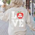 LOVE Apple 3rd Grade Teacher Student School Women's Sweatshirt Back Print Sand LOVE Apple 3rd Grade Teacher Student School Women's Sweatshirt Back Print Sand