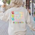 Love Daycare Provider Childcare Teacher Tie Dye Women's Sweatshirt Back Print Sand Love Daycare Provider Childcare Teacher Tie Dye Women's Sweatshirt Back Print Sand