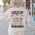 Love Job For Little Reasons Daycare Teacher Graphic Women's Sweatshirt Back Print Sand