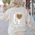 Love Leopard Print Teacher Cheetah School Inspire Teach Women's Sweatshirt Back Print Sand Love Leopard Print Teacher Cheetah School Inspire Teach Women's Sweatshirt Back Print Sand