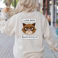 I Love Math It Makes People Cry Math Teacher Women's Sweatshirt Back Print Sand