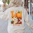Love Preschool Teacher Turkey Thanksgiving Autumn Fall Women's Sweatshirt Back Print Sand Love Preschool Teacher Turkey Thanksgiving Autumn Fall Women's Sweatshirt Back Print Sand