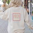 Math Teacher Area Perimeter Cool Math Math Teacher Women's Sweatshirt Back Print Sand