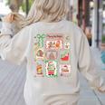 Merry And Bright Christmas Gingerbread Santa Book Teacher Women's Sweatshirt Back Print Sand Merry And Bright Christmas Gingerbread Santa Book Teacher Women's Sweatshirt Back Print Sand