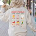 Merry Syllables Teacher Christmas Educational Kids Women's Sweatshirt Back Print Sand Merry Syllables Teacher Christmas Educational Kids Women's Sweatshirt Back Print Sand
