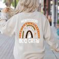 Montessori Teacher Halloween Boo Rainbow Leopard Halloween Women's Sweatshirt Back Print Sand