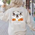 Multilingual Learner Teacher Spooky Halloween ESL Teacher Women's Sweatshirt Back Print Sand