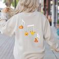 Music Note Pumpkin Fall Music Teacher Halloween Costume Women's Sweatshirt Back Print Sand