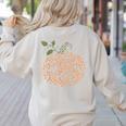 Music Notes Pumpkin Fall Music Teacher Autumn Halloween Women's Sweatshirt Back Print Sand