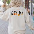 Music Notes Pumpkin Music Teacher Musician Fall Halloween Men Women Kids Women's Sweatshirt Back Print Sand