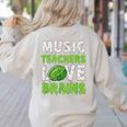 Music Teachers Love Brains Cute Teaching Halloween Women's Sweatshirt Back Print Sand