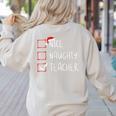 Nice Naughty Teacher Christmas List Instructor Santa Claus Men Women Women's Sweatshirt Back Print Sand