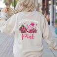 In October We Wear Pink Apple Teacher Daisy Breast Cancer Women's Sweatshirt Back Print Sand In October We Wear Pink Apple Teacher Daisy Breast Cancer Women's Sweatshirt Back Print Sand