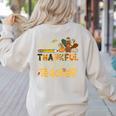 One Thankful Substitute Teacher Turkey Leopard Thanksgiving For Men Women Women's Sweatshirt Back Print Sand