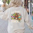 One Thankful Teacher Cute Thanksgiving Turkey School Women's Sweatshirt Back Print Sand One Thankful Teacher Cute Thanksgiving Turkey School Women's Sweatshirt Back Print Sand