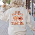 One Thankful Teacher Fall Leaves Thanksgiving Retro Women's Sweatshirt Back Print Sand One Thankful Teacher Fall Leaves Thanksgiving Retro Women's Sweatshirt Back Print Sand