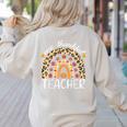 One Thankful Teacher Thanksgiving Rainbow Leopard Fall Women's Sweatshirt Back Print Sand One Thankful Teacher Thanksgiving Rainbow Leopard Fall Women's Sweatshirt Back Print Sand