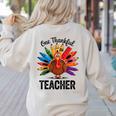 One Thankful Teacher Thanksgiving TurkeyCute Pencil Women's Sweatshirt Back Print Sand