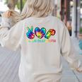 Peace Love Physical Education Tie Dye Sports PE Teacher Women's Sweatshirt Back Print Sand Peace Love Physical Education Tie Dye Sports PE Teacher Women's Sweatshirt Back Print Sand