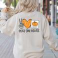 Peace Love Visuals Sped Teacher Pumpkin Skeleton Halloween Women's Sweatshirt Back Print Sand Peace Love Visuals Sped Teacher Pumpkin Skeleton Halloween Women's Sweatshirt Back Print Sand