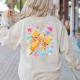 Pencil Leopard Coquette Bow Teacher Life Back To School Women's Sweatshirt Back Print Sand Pencil Leopard Coquette Bow Teacher Life Back To School Women's Sweatshirt Back Print Sand