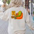 Pickle Reading Books Bookworm Teacher Librarian Kids Retro Women's Sweatshirt Back Print Sand Pickle Reading Books Bookworm Teacher Librarian Kids Retro Women's Sweatshirt Back Print Sand